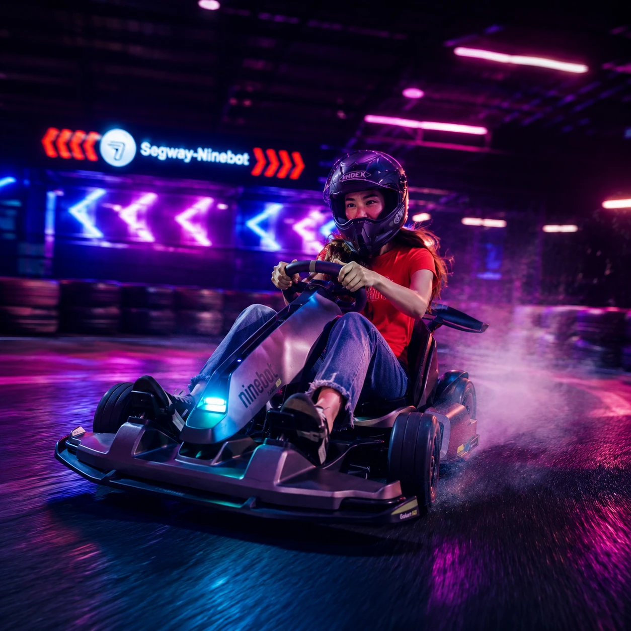 Riders celebrating after a Plus kart session at Chula 28
