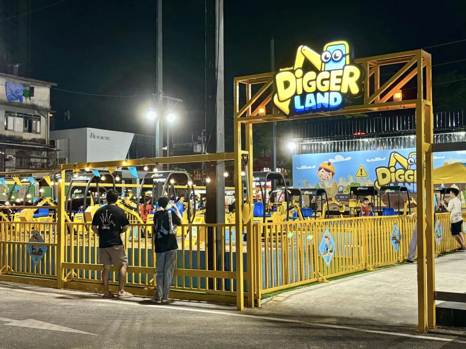 Diggerland outdoor area at Phuket in the evening
