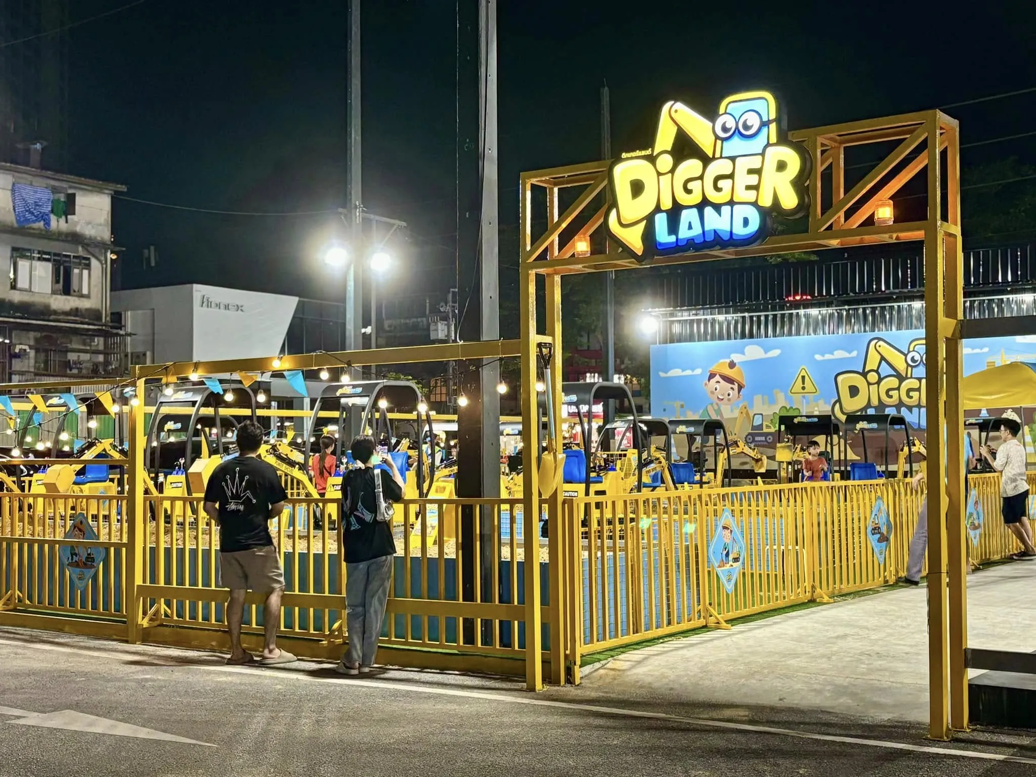Diggerland outdoor area at Phuket in the evening