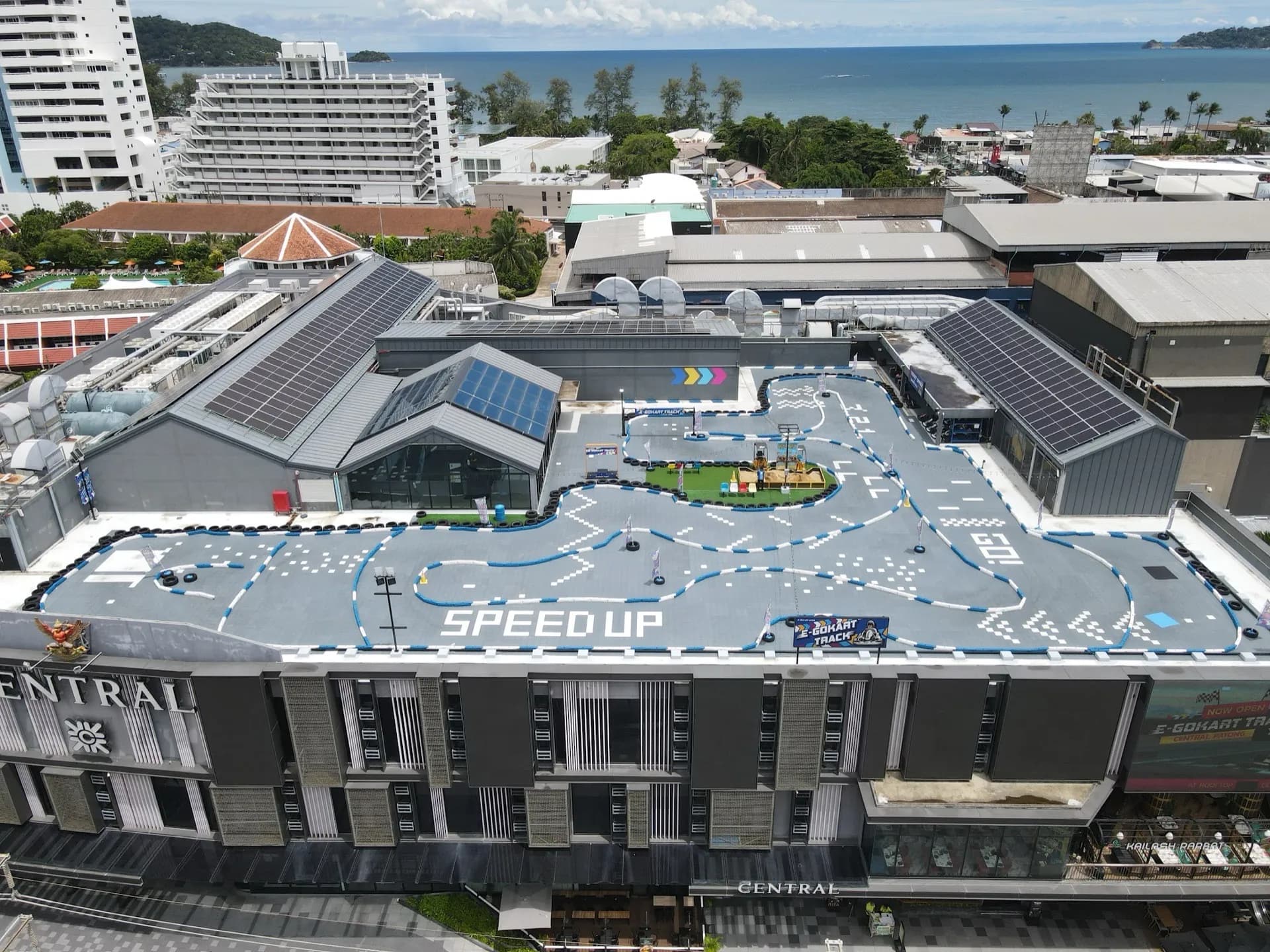 Rooftop electric kart track at Central Patong, Phuket